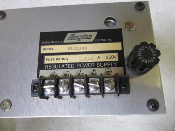 ACOPIAN B12G380 250V REGULATED POWER SUPPLY UNMP