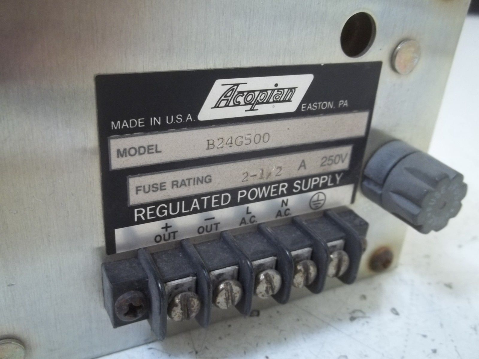 ACOPIAN B24G500 POWER SUPPLY UNMP