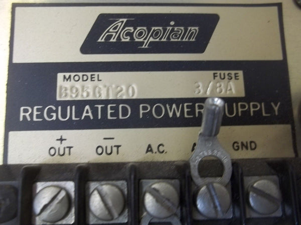 ACOPIAN B95GT20 REGULATED POWER SUPPLY UNMP