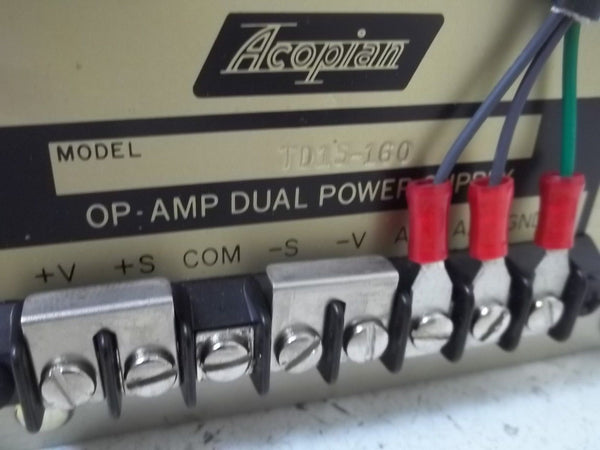 ACOPIAN TD15-160 OP-AMP DUAL POWER SUPPLY UNMP