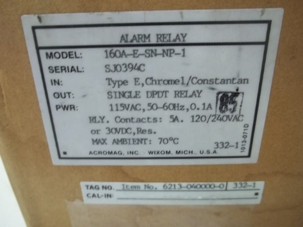 ACROMAG 160A-E-SN-NP-1 ALARM RELAY UNMP