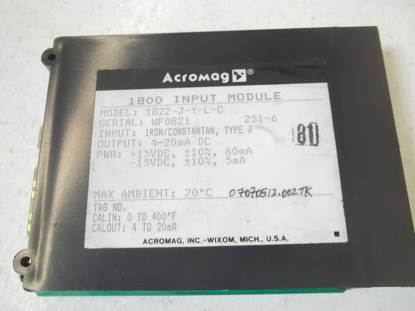 ACROMAG 1822-J-Y-L-C ISOLATED INPUT TERMINAL UNMP
