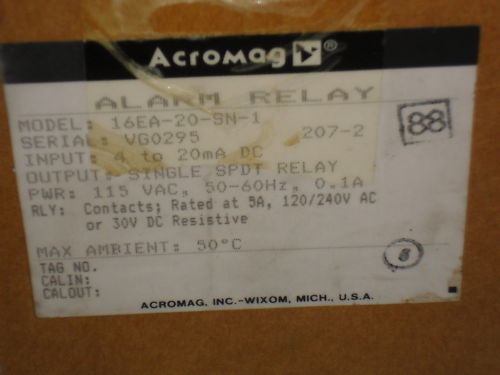 ACROMAG 16EA-20-SN-1 ALARM RELAY NSMP