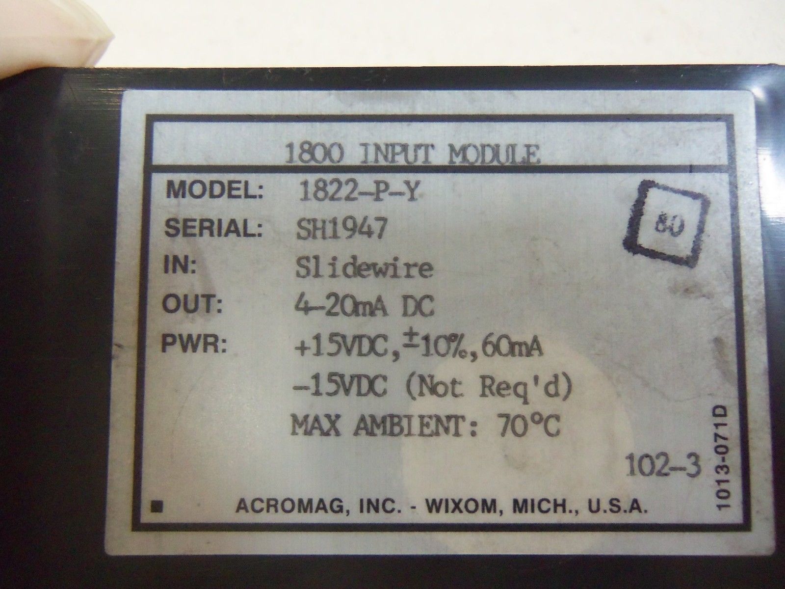 ACROMAG INPUT MODULE 1822-P-Y UNMP