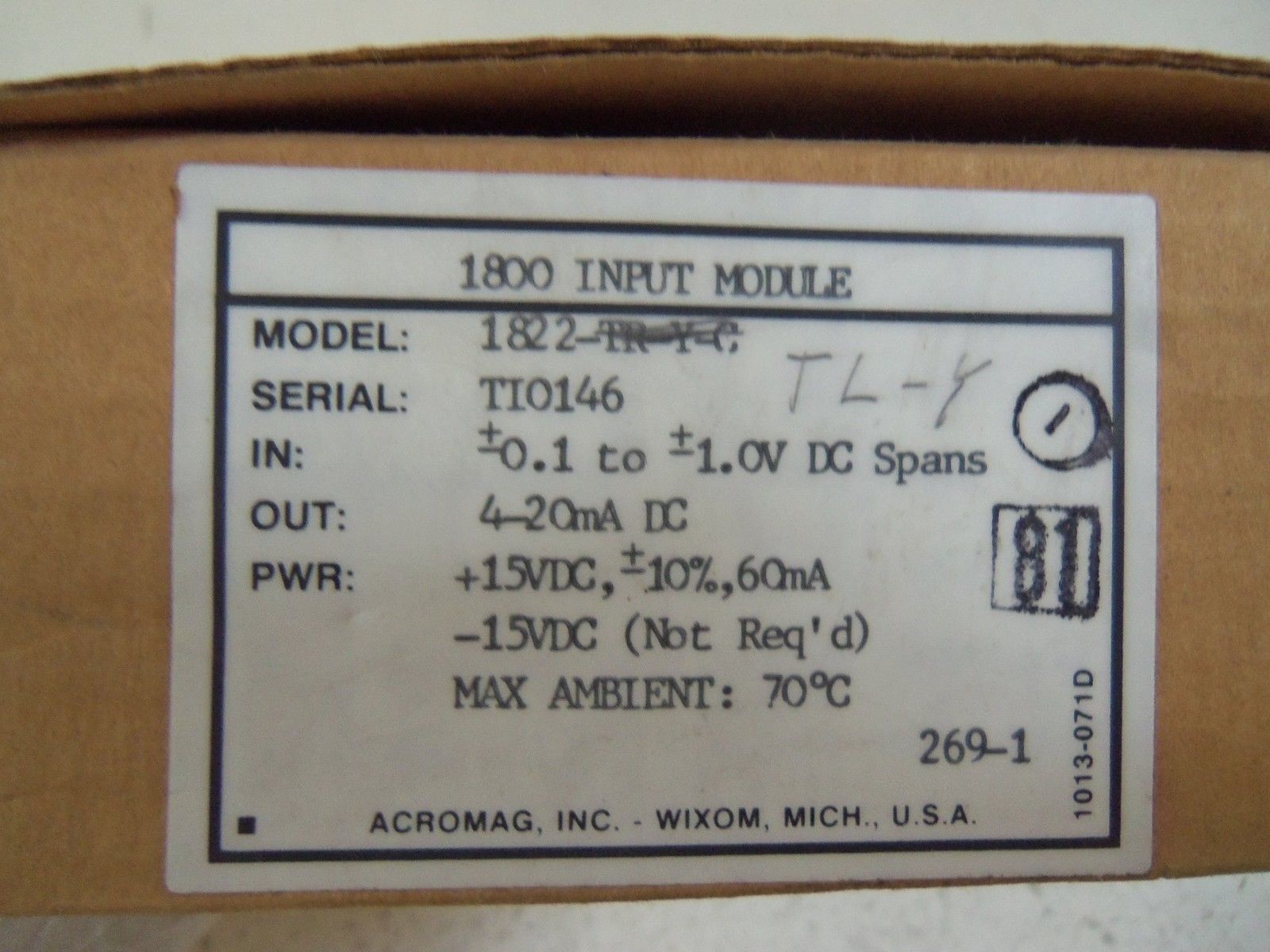 ACROMAG INPUT MODULE 1822-TL-Y NSMP