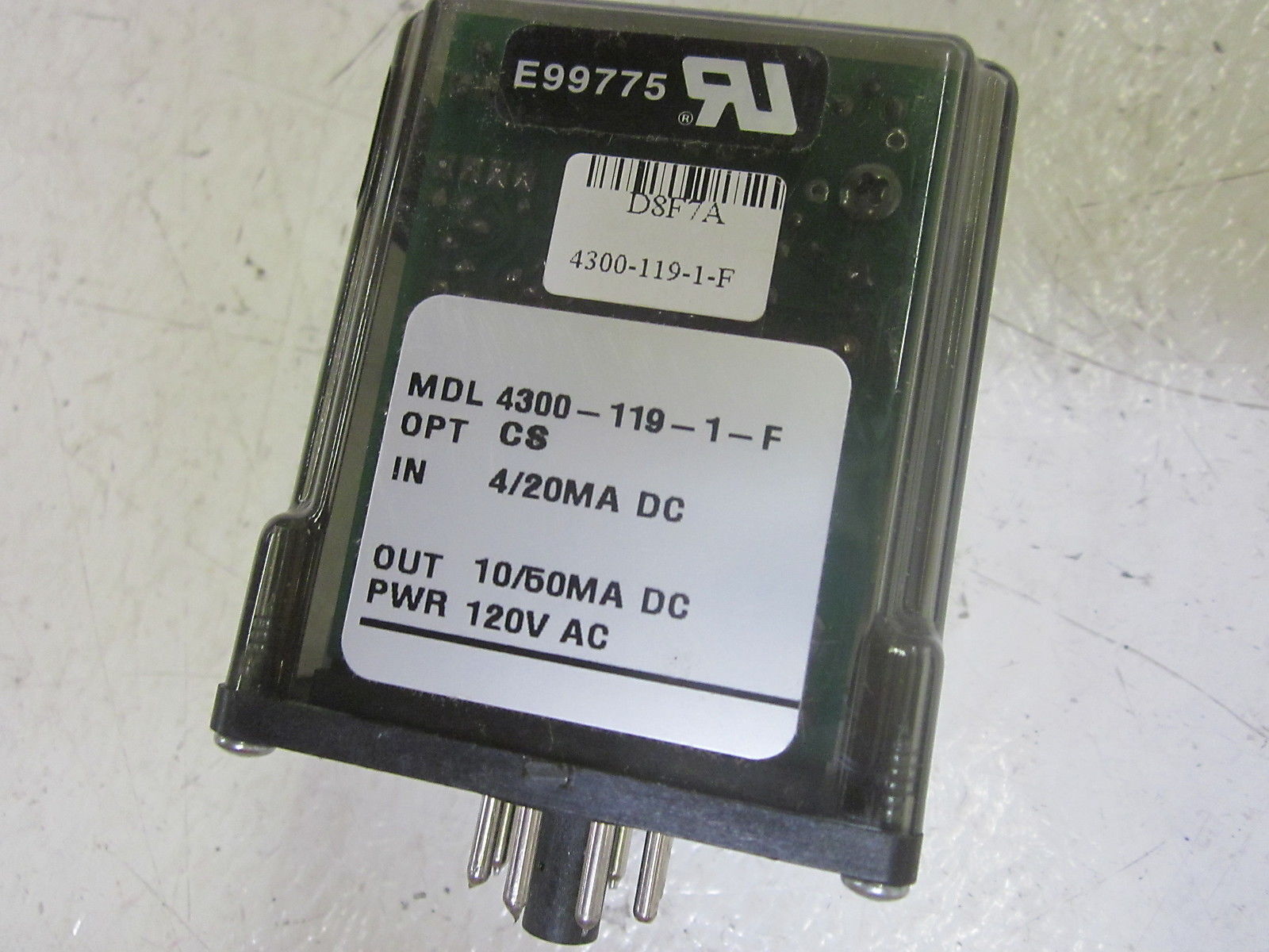 ACTION INSTRUMENTS 4300-119-1-F RELAY 120VAC UNMP