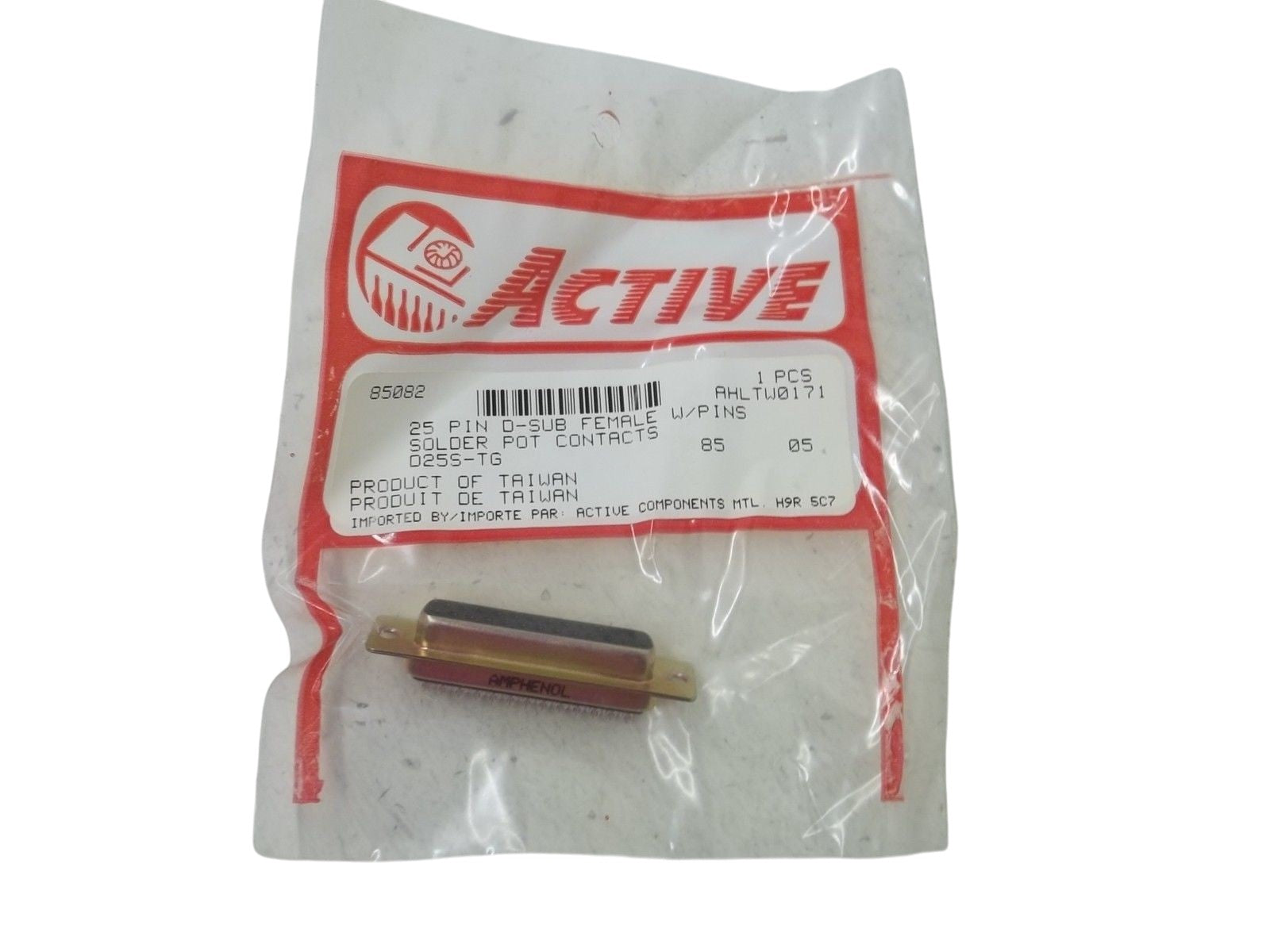 ACTIVE D25S-TG 25 PIN D-SUB FEMALE W/PINS NSMP