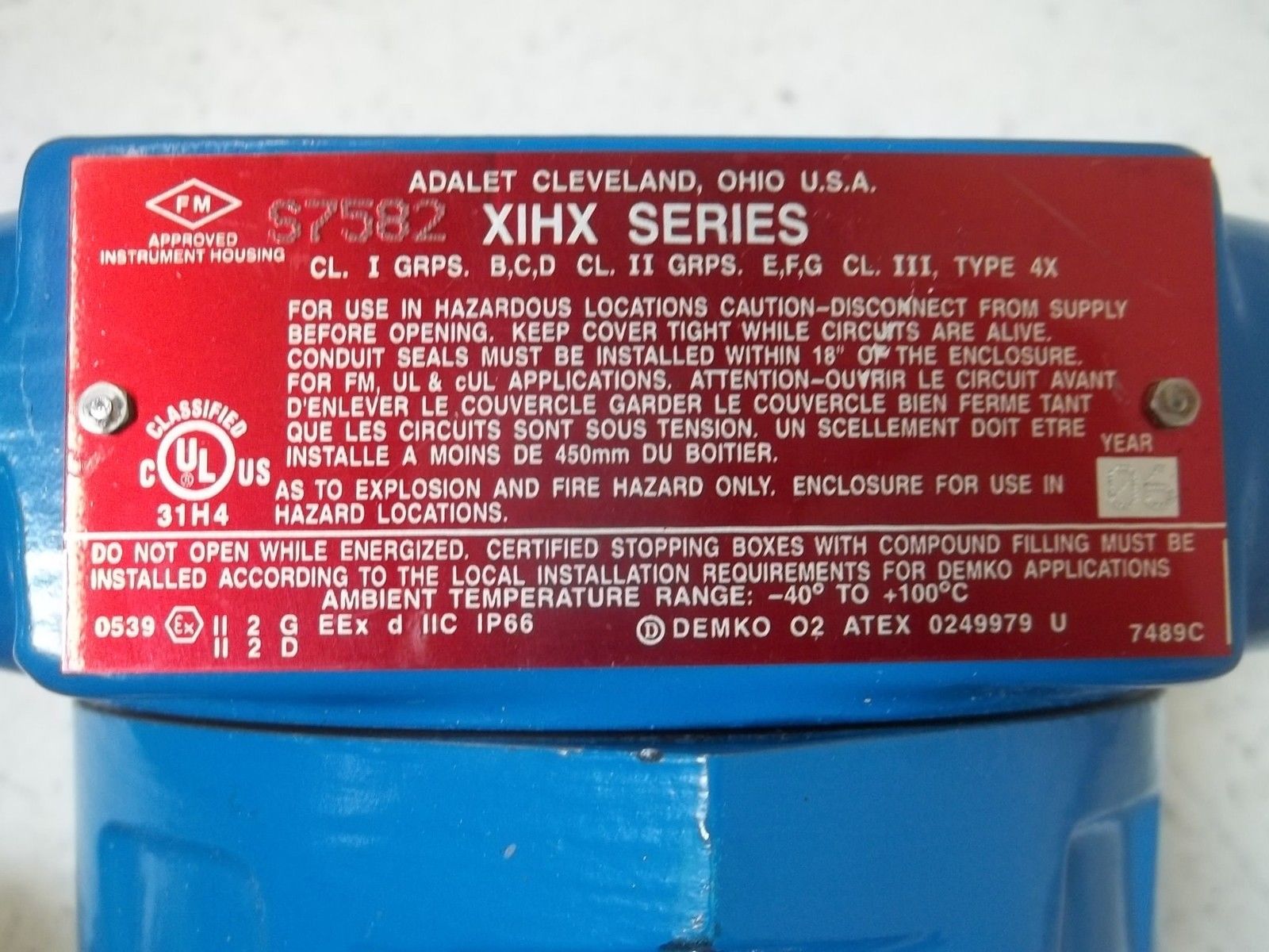 ADALET S7582 XIHX SERIES EXPLOSION PROOF NSNP