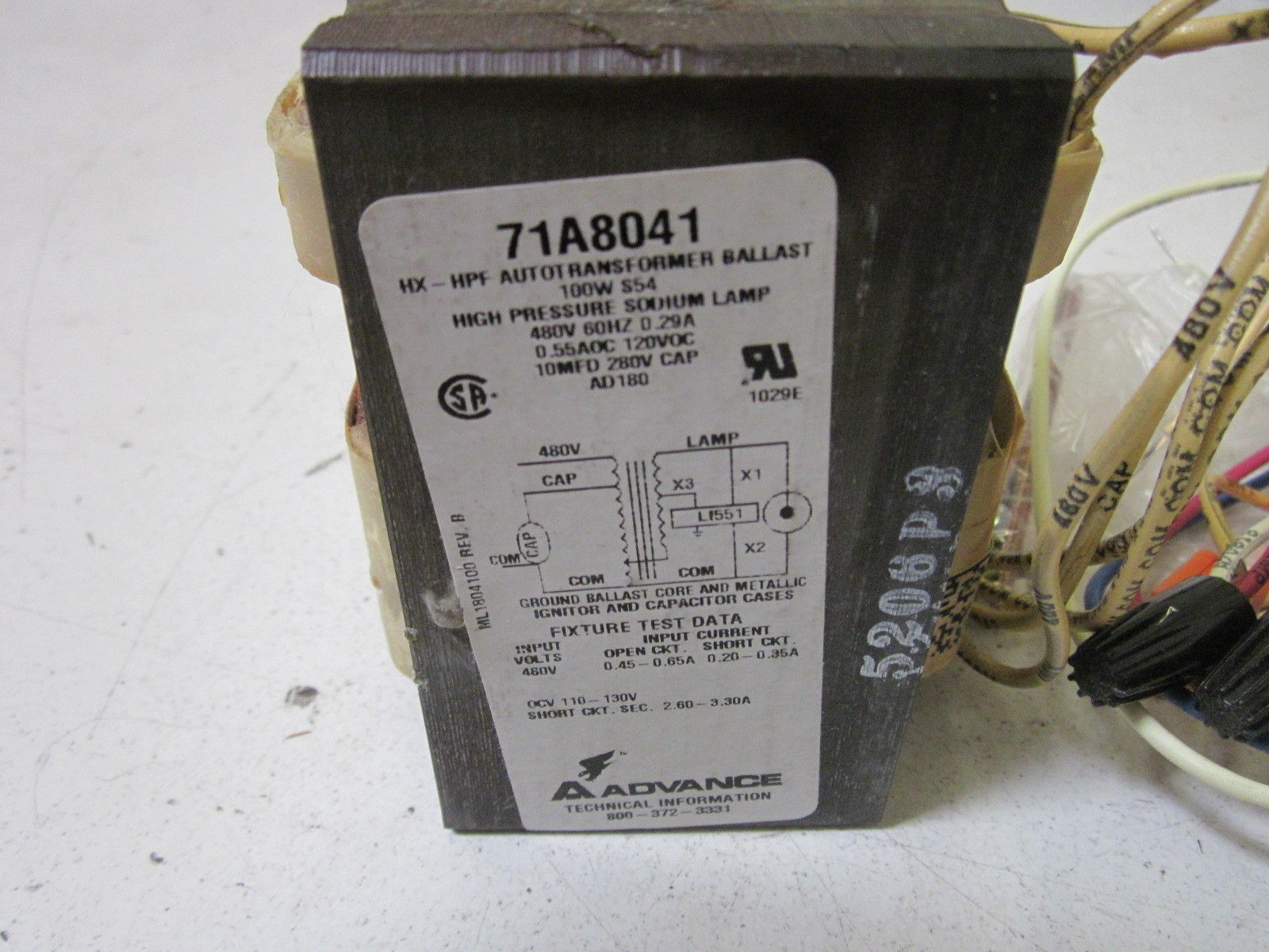 ADVANCE 71A8041-001D CORE & COIL BALLAST KIT NSMP