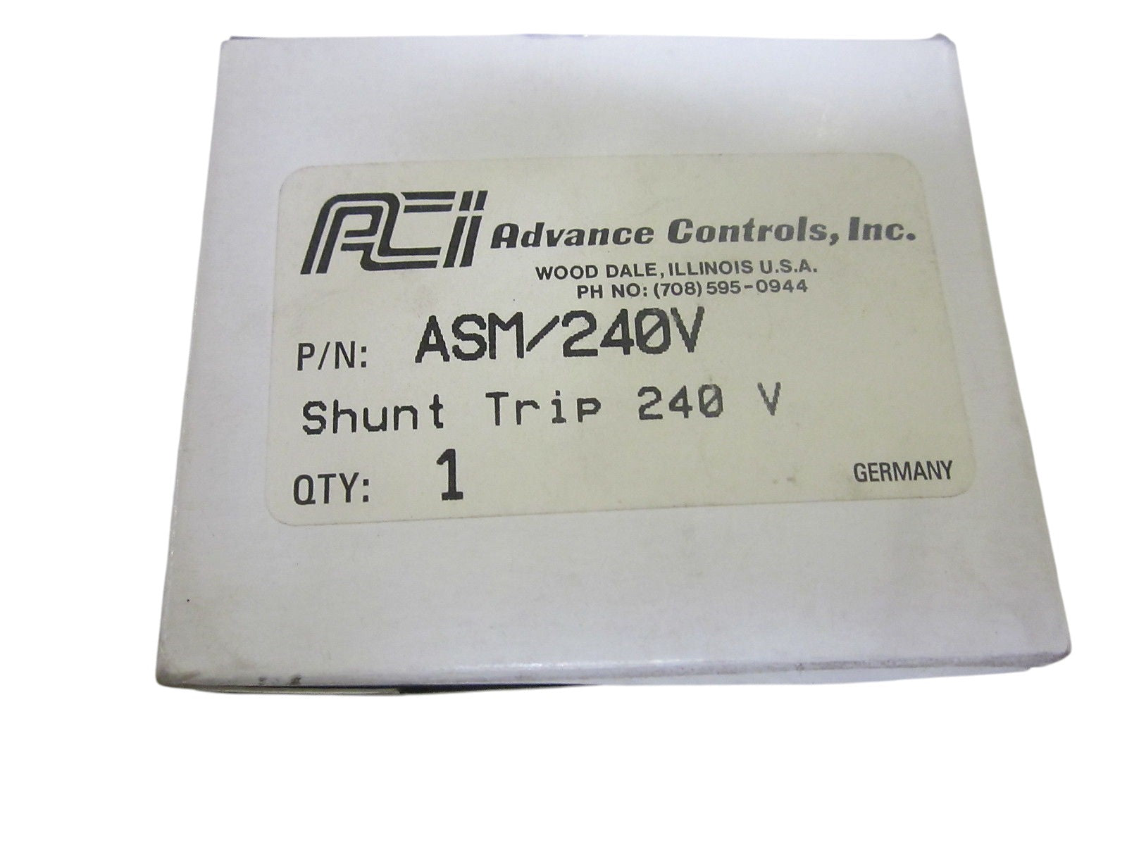 ADVANCED CONTROLS, INC. ASM/240V SHUNT TRIP 240V NSMP