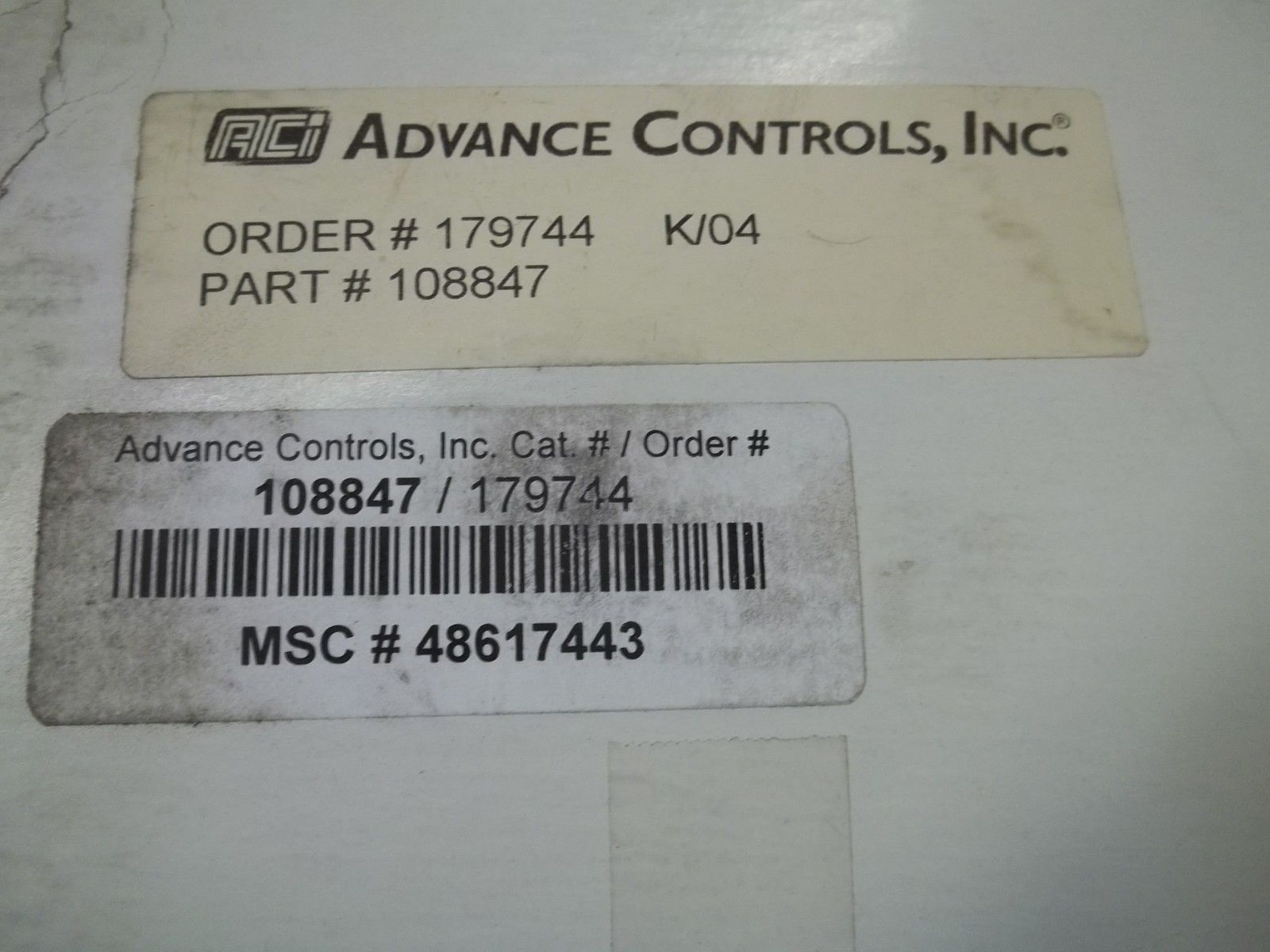 ADVANCED COTNROLS INC.  179744 CAM SWITCHES NSMP