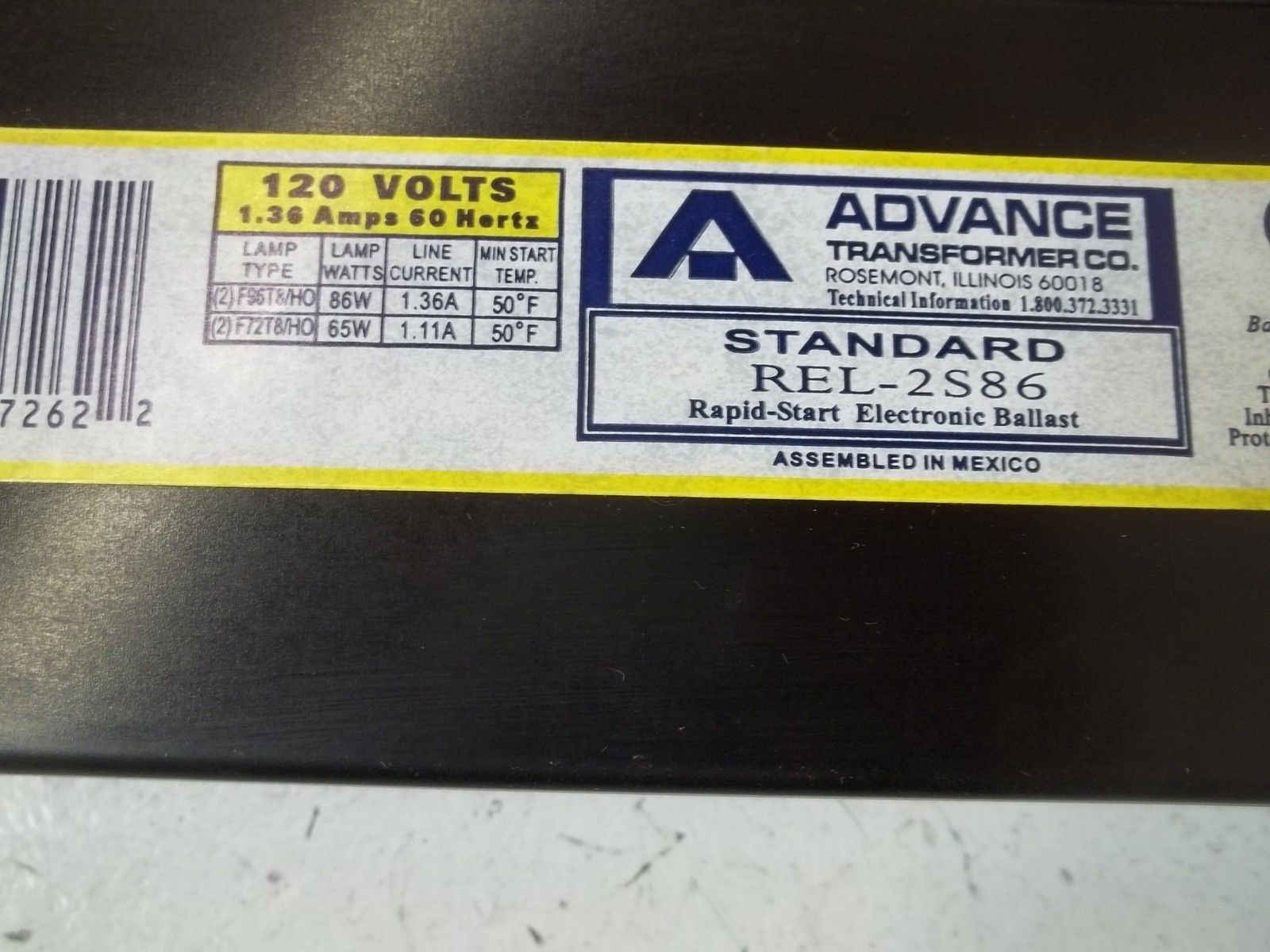 ADVANCE REL2S86 BALLAST 120V NSMP