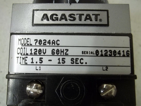 AGASTAT 7024AC TIMING DELAY 1.5-15 SEC. 120V NSNP