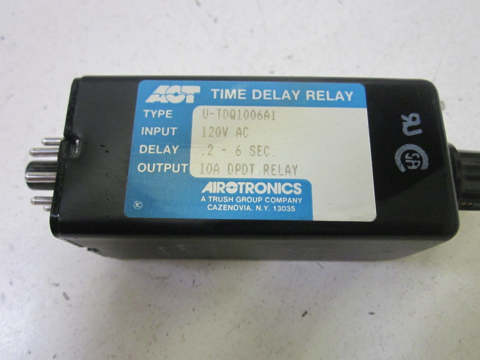 AIROTRONICS U-TDQ100A1 TIME DELAY RELAY .2-6 SEC. NSNP
