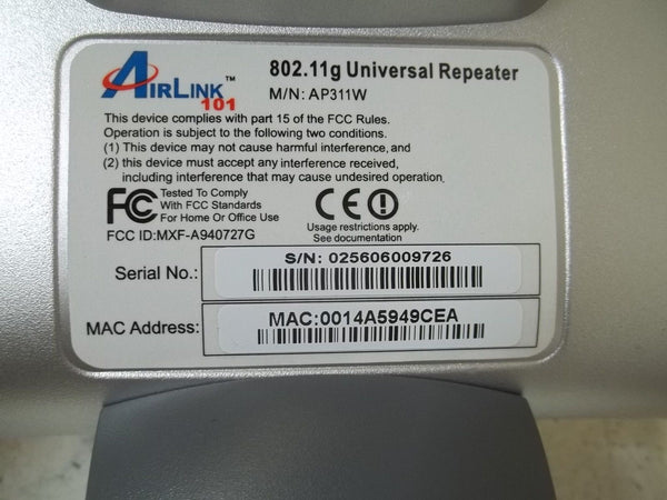 AIR LINK101 802.11G UNIVERSAL WIRELESS REPEATER NSMP
