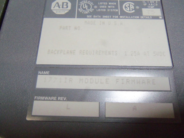 ALLEN BRADLEY 1770-IR SERIES A UNMP