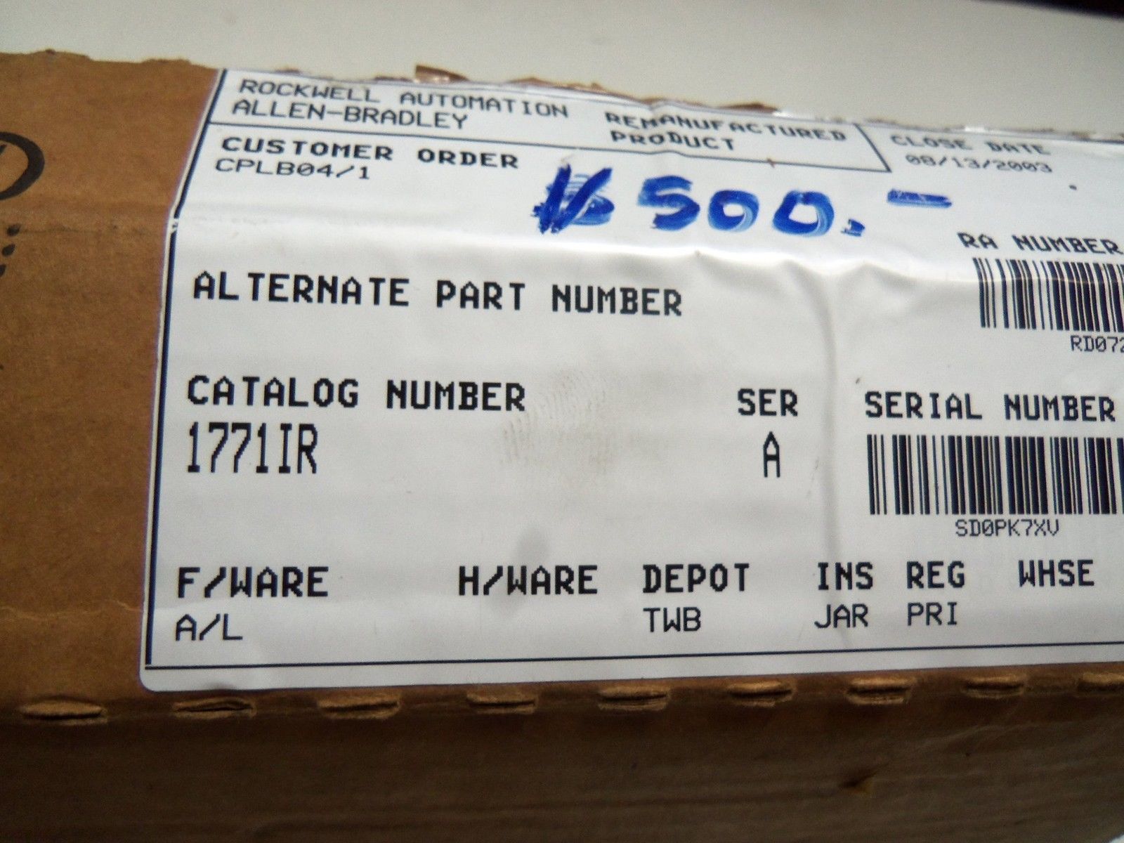 ALLEN BRADLEY 1770-IR SERIES A UNMP