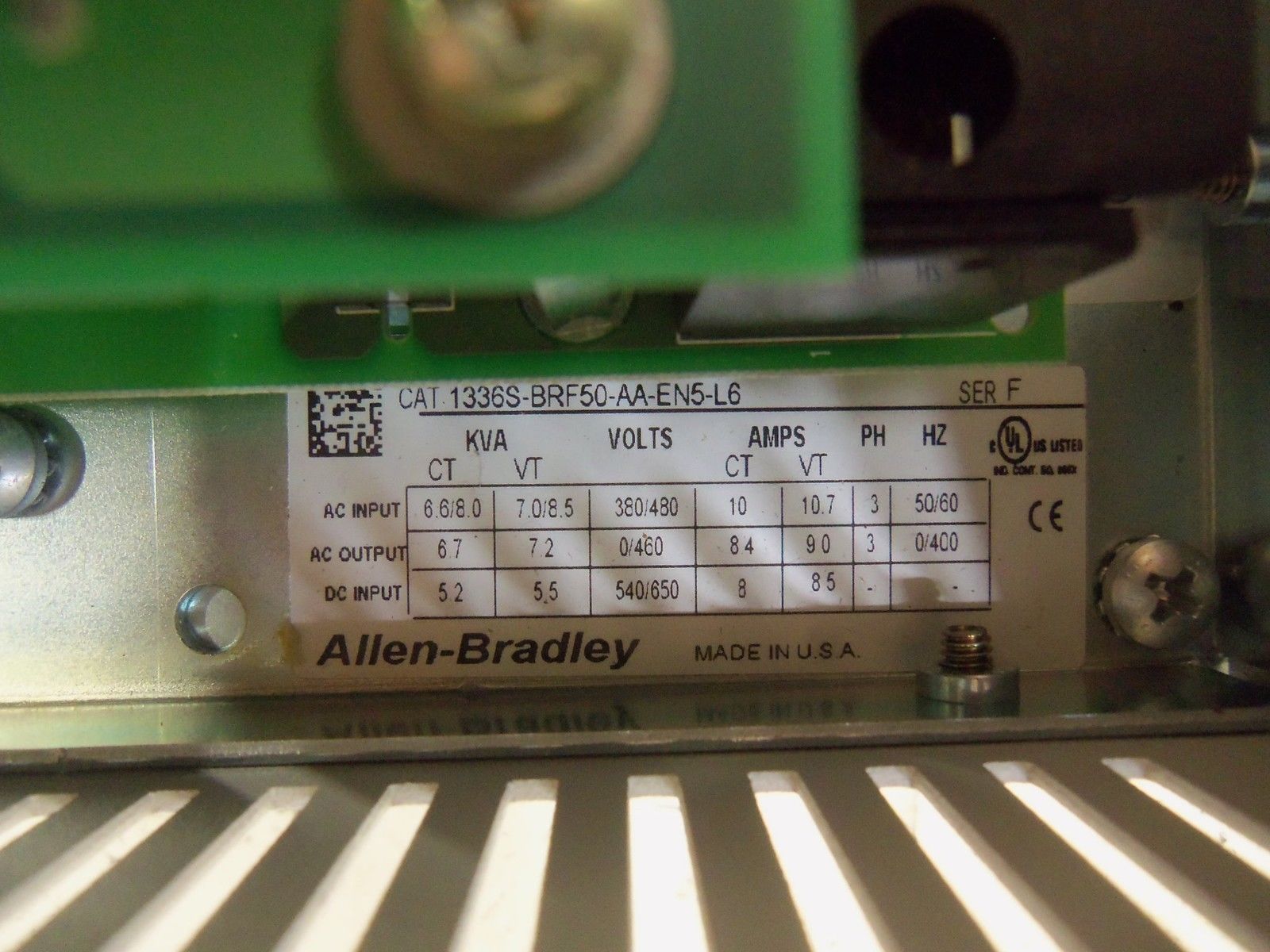 ALLEN BRADLEY 1336S-BRF50-AA-EN5-L6 SERIES F DRIVE NSMP