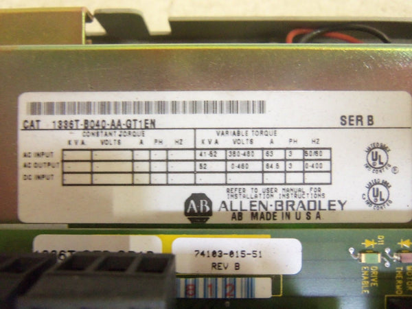 ALLEN BRADLEY 1336T-B040-AA-GT1EN SERIES B AC DRIVE (AS PICTURED) UNMP