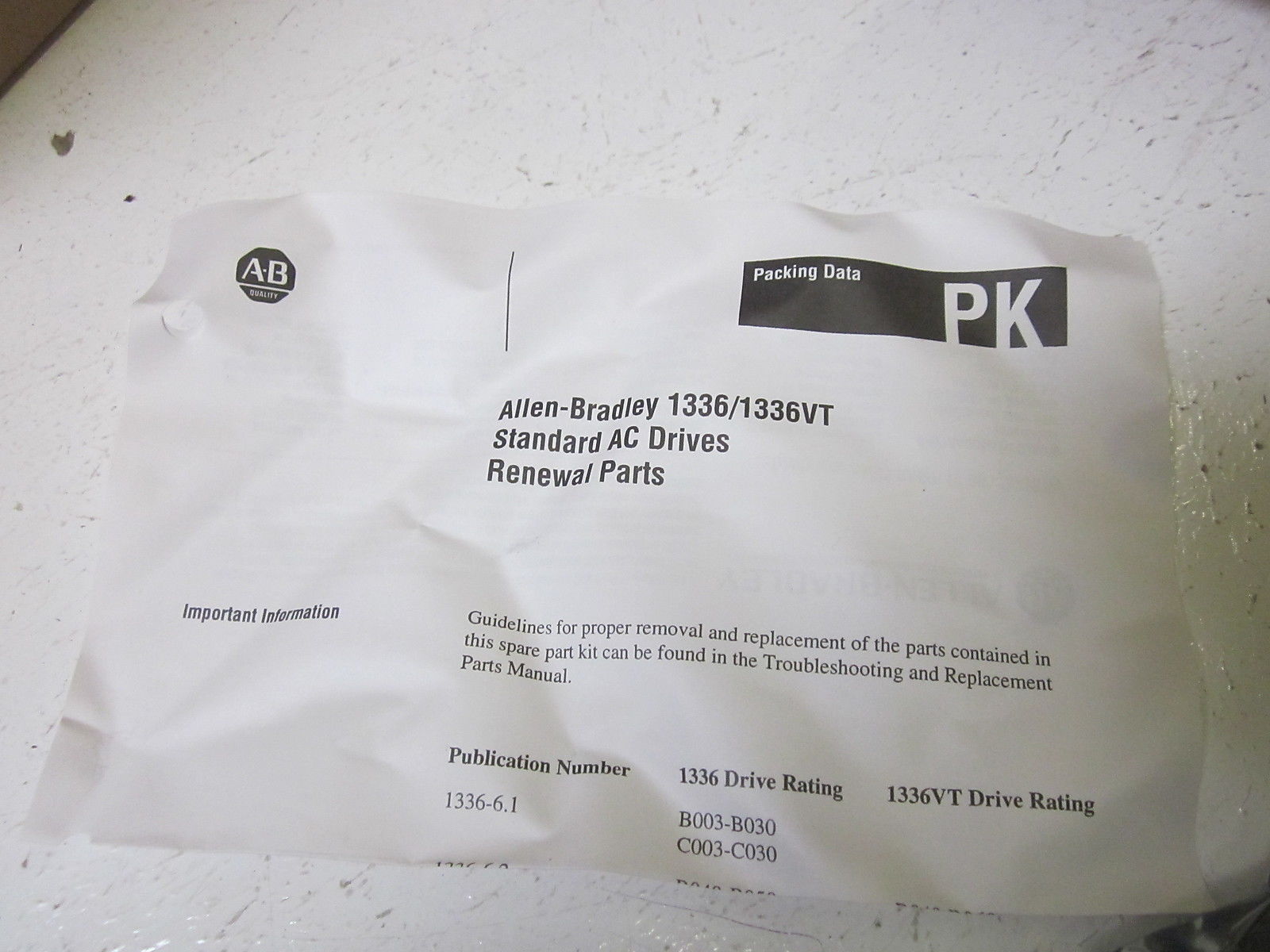 ALLEN BRADLEY 135773 REV.02  PRECHARGE SW KIT NSMP