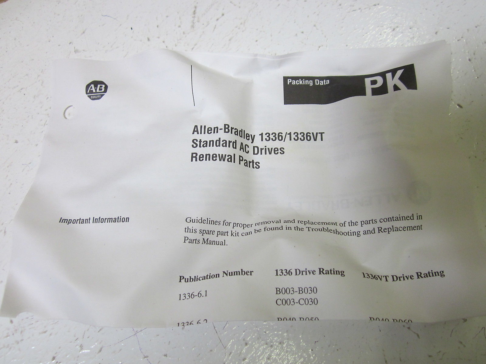 ALLEN BRADLEY 135777 REV.02 BRIDGE RECT. KIT 460V NSMP