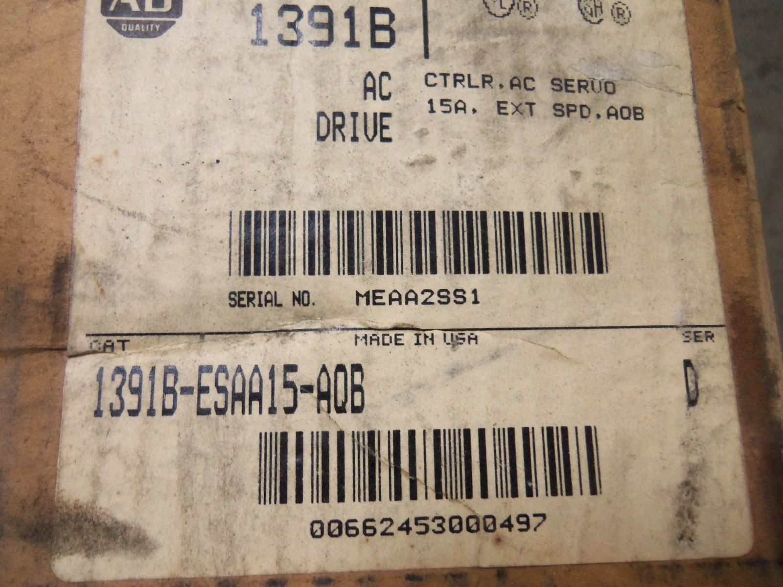 ALLEN BRADLEY 1391B-ESAA15-AQB SERIES D CONTROLLER(AS PICTURED)NSMP