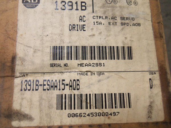 ALLEN BRADLEY 1391B-ESAA15-AQB SERIES D CONTROLLER(AS PICTURED)NSMP