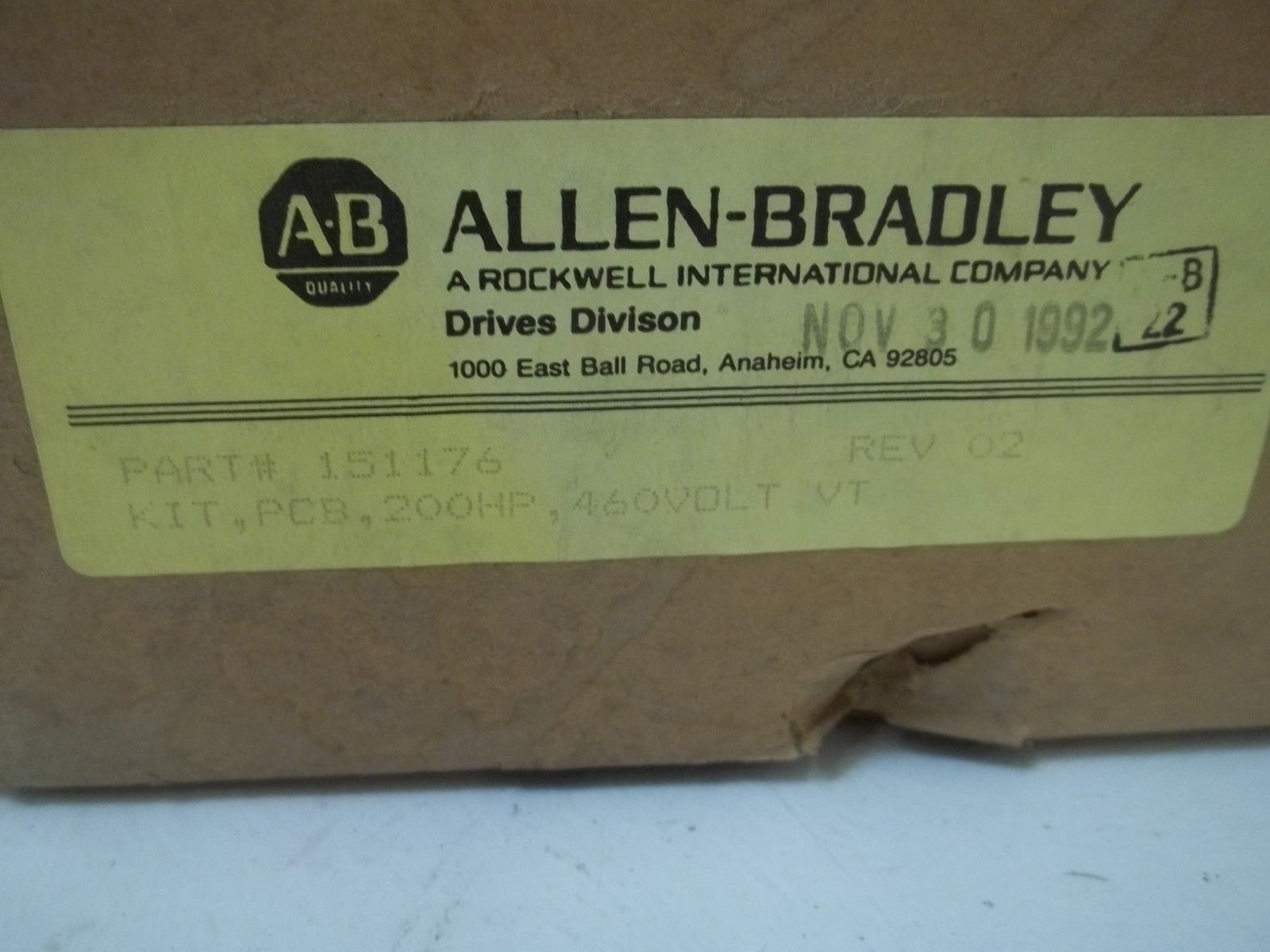 ALLEN BRADLEY 151176 BASE DRIVER/ POWER SUPPLY NSMP