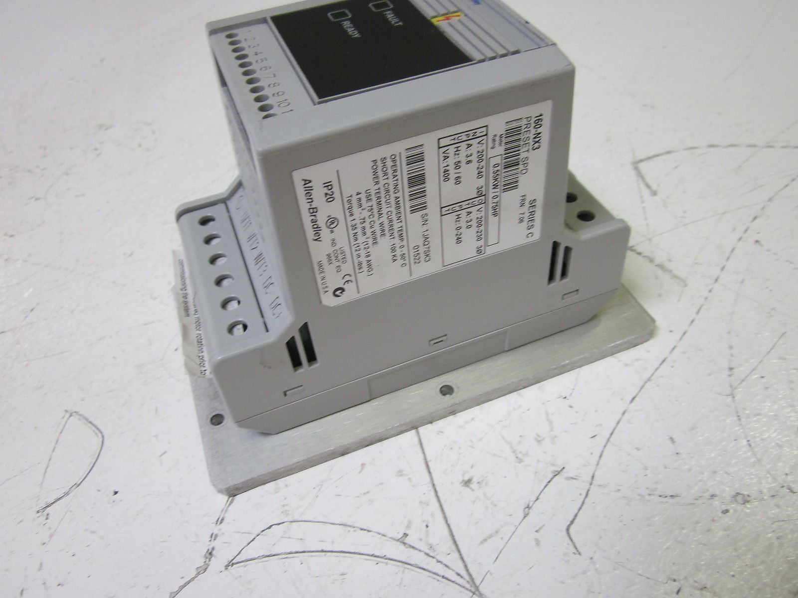 ALLEN BRADLEY 160-NX3 SER. C F/W 7.06 SPEED CONTROLLER (AS PICTURED) UNMP