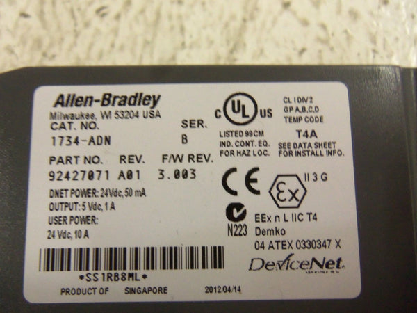 ALLEN BRADLEY 1734-ADN SER. B F/W 3.003 NSNP
