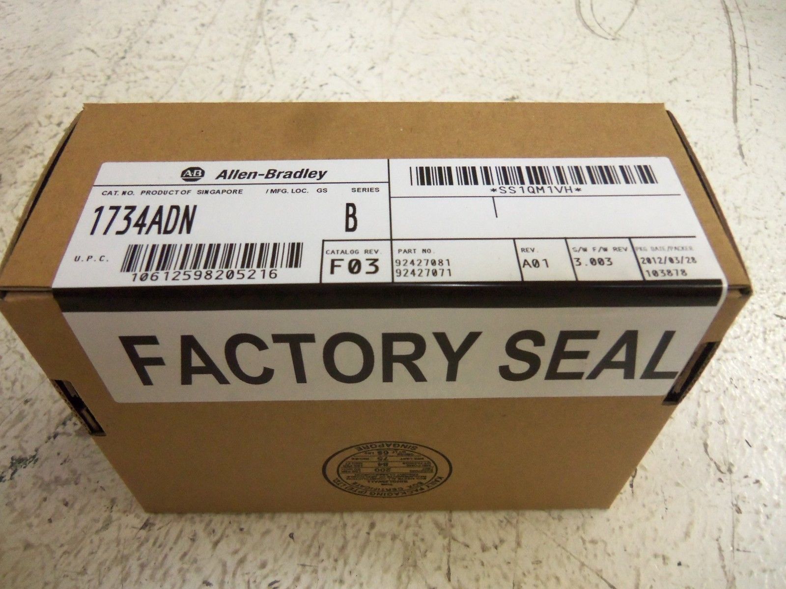 ALLEN BRADLEY 1734-ADN SER. B F/W 3.003 DATE: 2012 NSFS