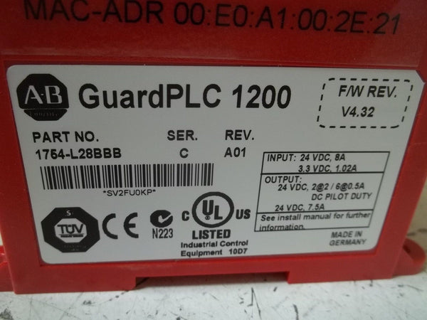 ALLEN BRADLEY 1754-L28BBB SER.C GUARD PLC 1200 NSMP