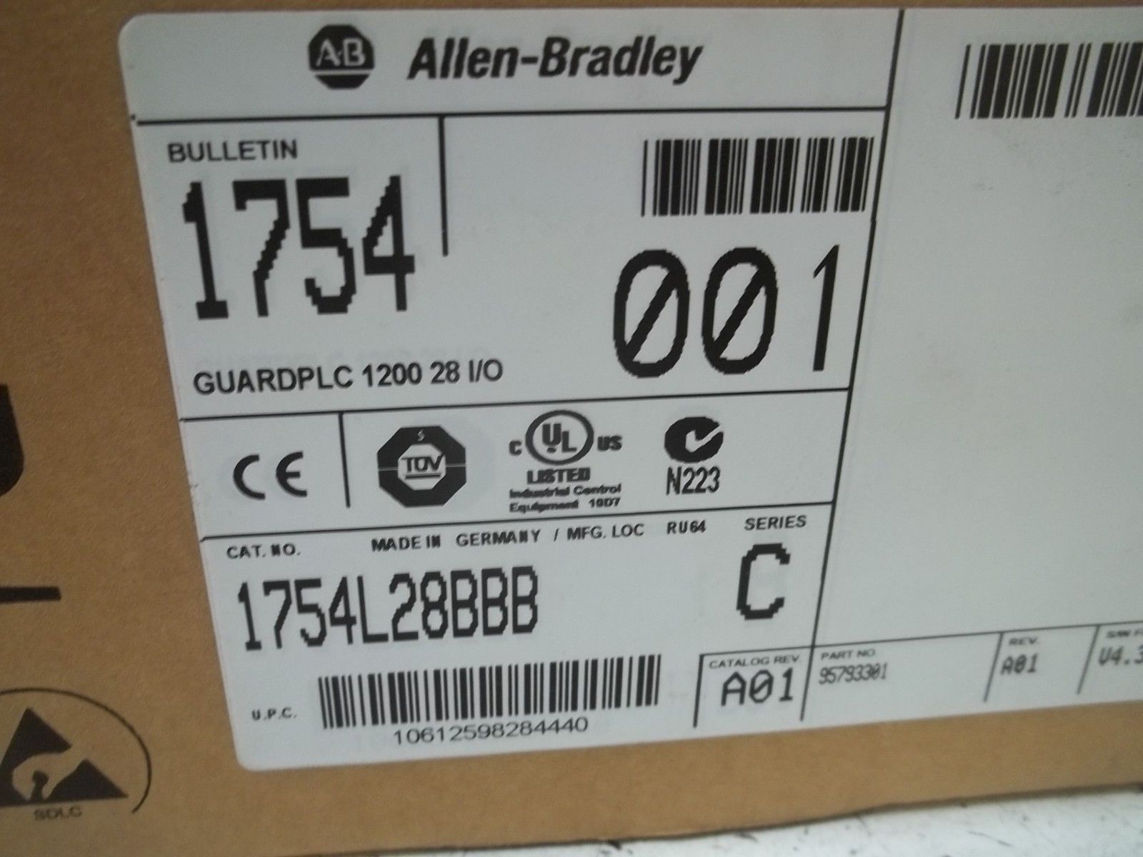 ALLEN BRADLEY 1754-L28BBB SER.C GUARD PLC 1200 NSMP
