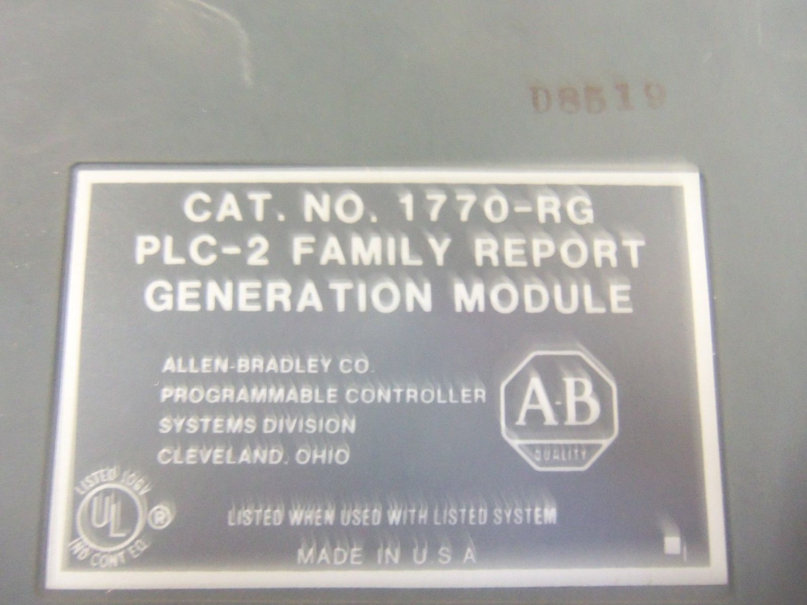ALLEN BRADLEY 1770-RG GENERATION MODULE UNMP
