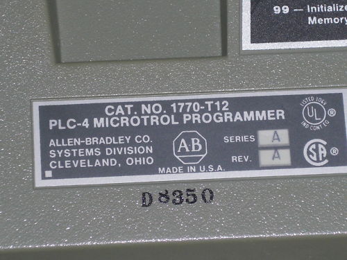 ALLEN BRADLEY 1770-T12 SER. A PLC-4  UNMP