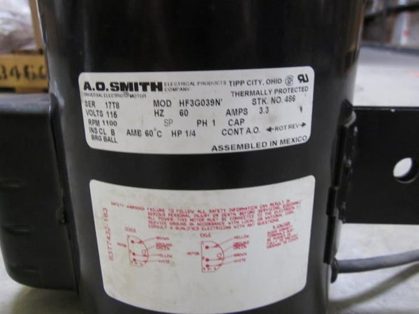 A.O. SMITH  HF3G039N 116V AC FAN MOTOR UNMP