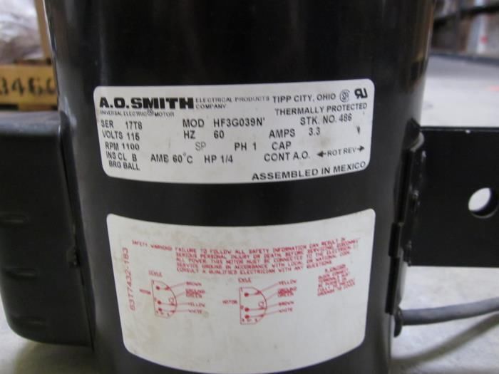 A.O. SMITH  HF3G039N 116V AC FAN MOTOR UNMP