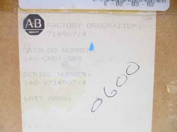 ALLEN BRADLEY 140-CNDI-989 (BR/WH) NSMP