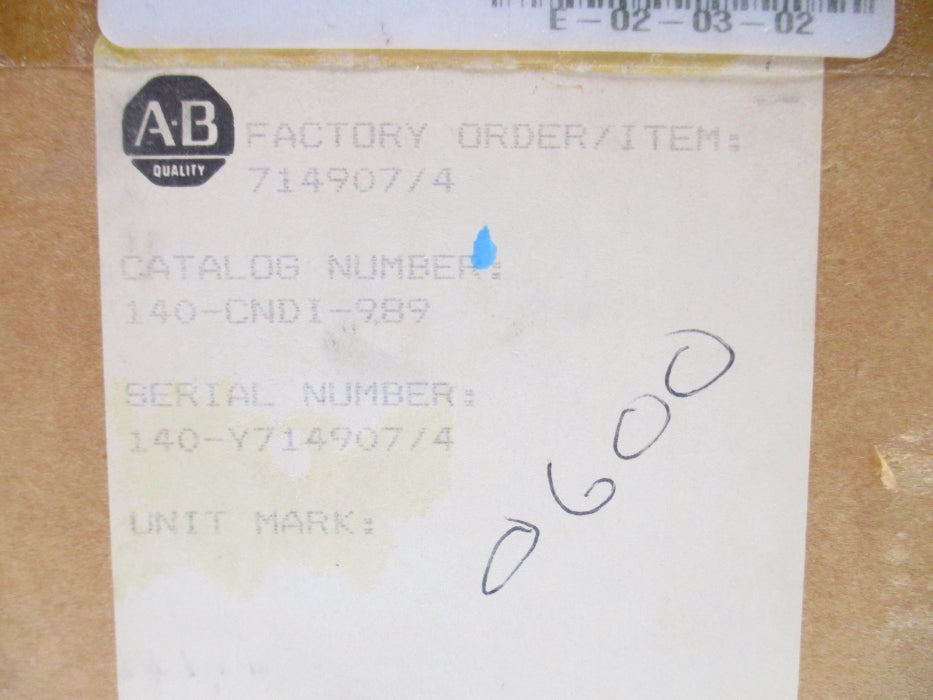 ALLEN BRADLEY 140-CNDI-989 (BR/WH) NSMP