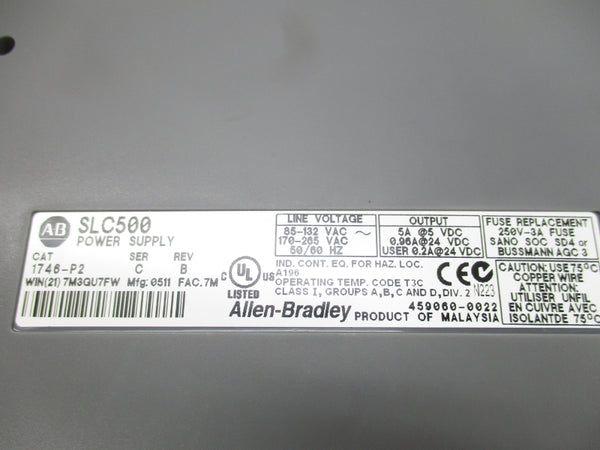 ALLEN BRADLEY 1746-P2 SER. C 170-265VAC NSMP