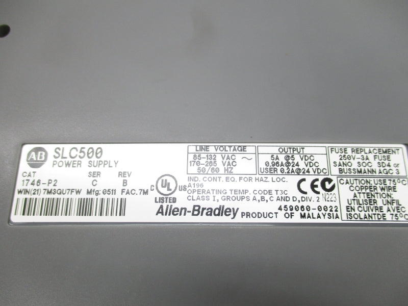 ALLEN BRADLEY 1746-P2 SER. C 170-265VAC NSMP