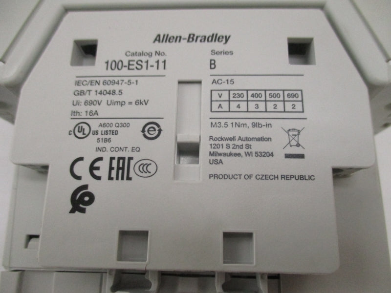 ALLEN BRADLEY 100-E146KD11 SER. B 100-250VAC/DC 225A (BR/WH) NSMP