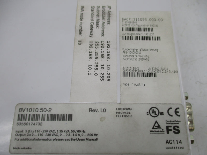 ACOPOS 8V1010.50-2 110-230VAC UNMP