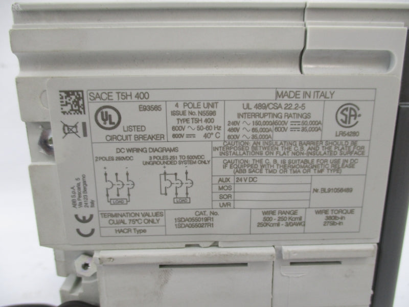 ABB SACET5H400 600V 400A NSNP