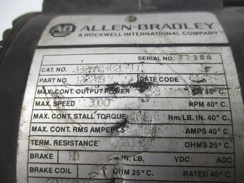 ALLEN BRADLEY 1326AB-B2E-11 16.4A UNMP