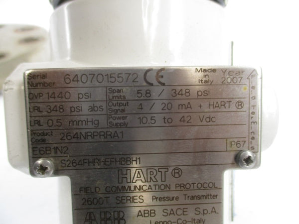 ABB S264FHRHEFHBBH1 10.5-42VDC 5.8/348PSI UNMP