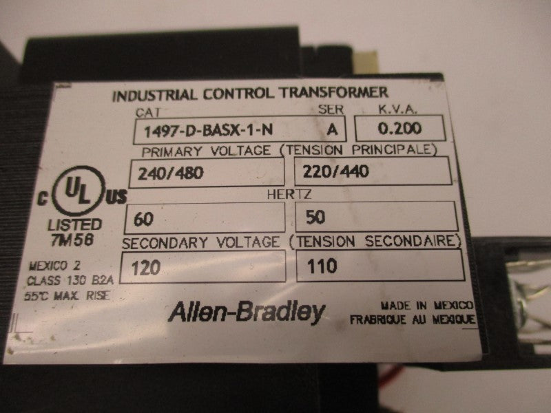 ALLEN BRADLEY 1497-D-BASX-1-N SER. A 240/480V (BR/WH) NSMP