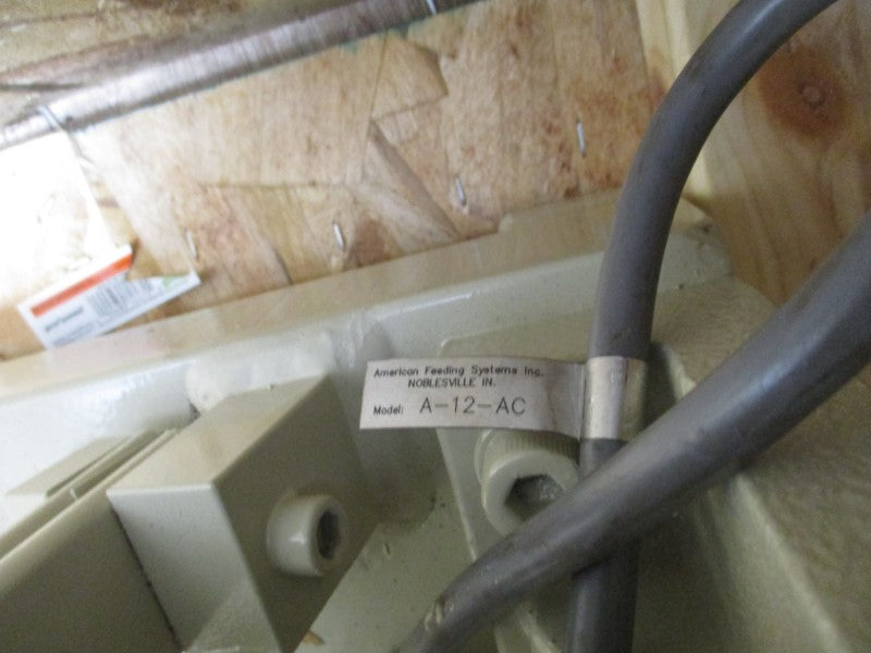 AMERICAN FEEDING SYSTEMS VIBRATORY BOWL FEEDER A-12-AC NSMP