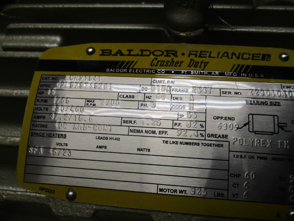 BALDOR ECR9154T 230/460V 37.2/18.6A NSMP