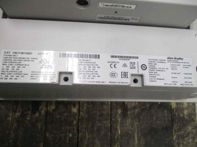 ALLEN BRADLEY 150-F361NBD SER. B 200-480VAC 361A UNMP